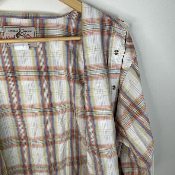 VTG 80s 90s Wrangler Western Shirt Pearl Snap Plaid Cowboy Men XXL / See Below - Picture 12 of 14